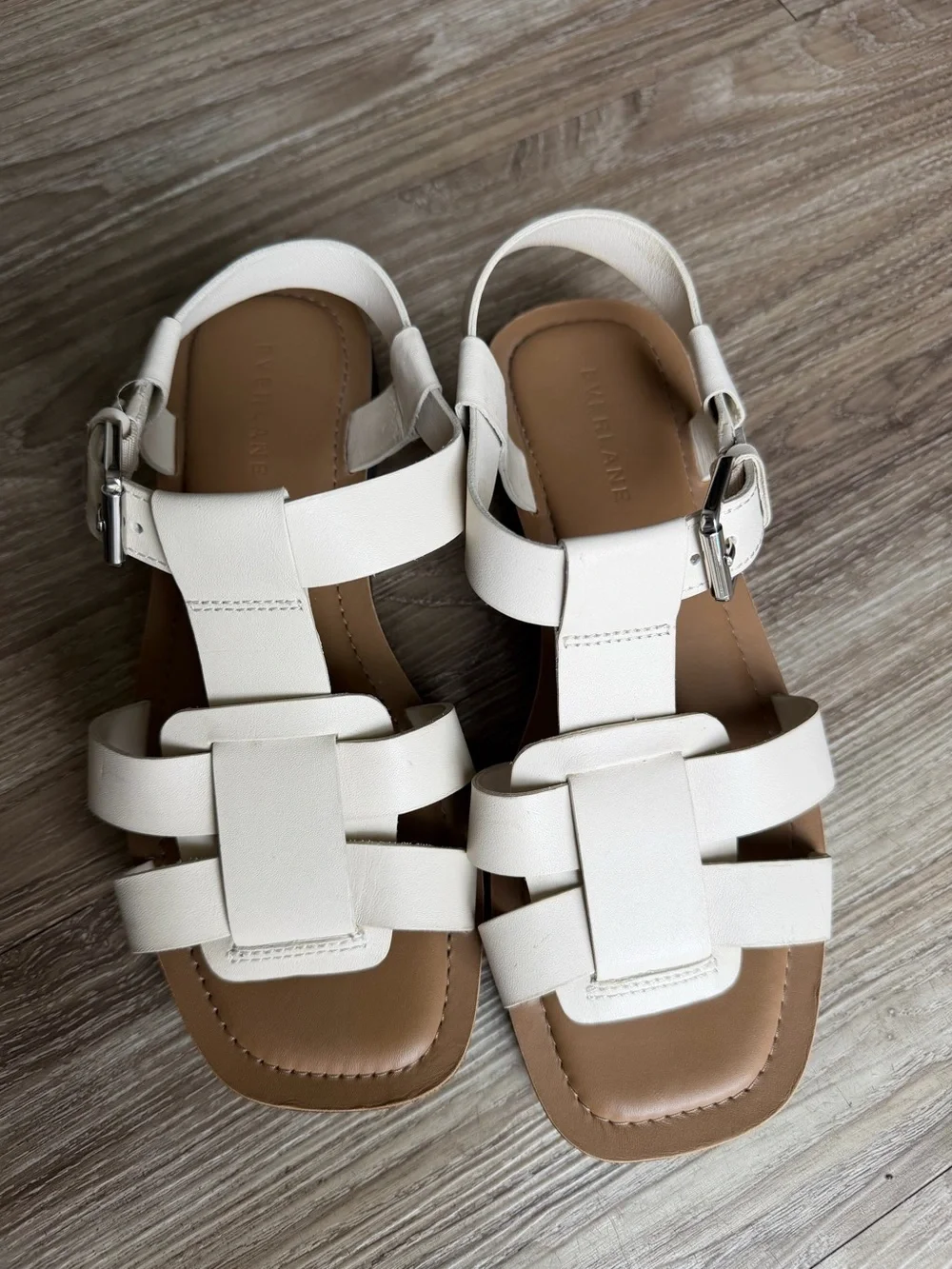 Everlane White Learher Fisherman Sandals Size: 7